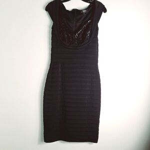 Tadashi Collection Black Sleeveless Sheath Dress